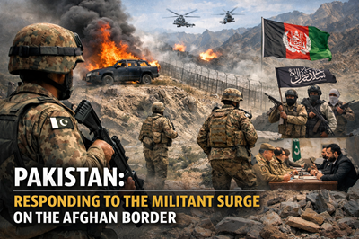 Pakistani soldiers patrolling near the Afghan border amid rising militant surge