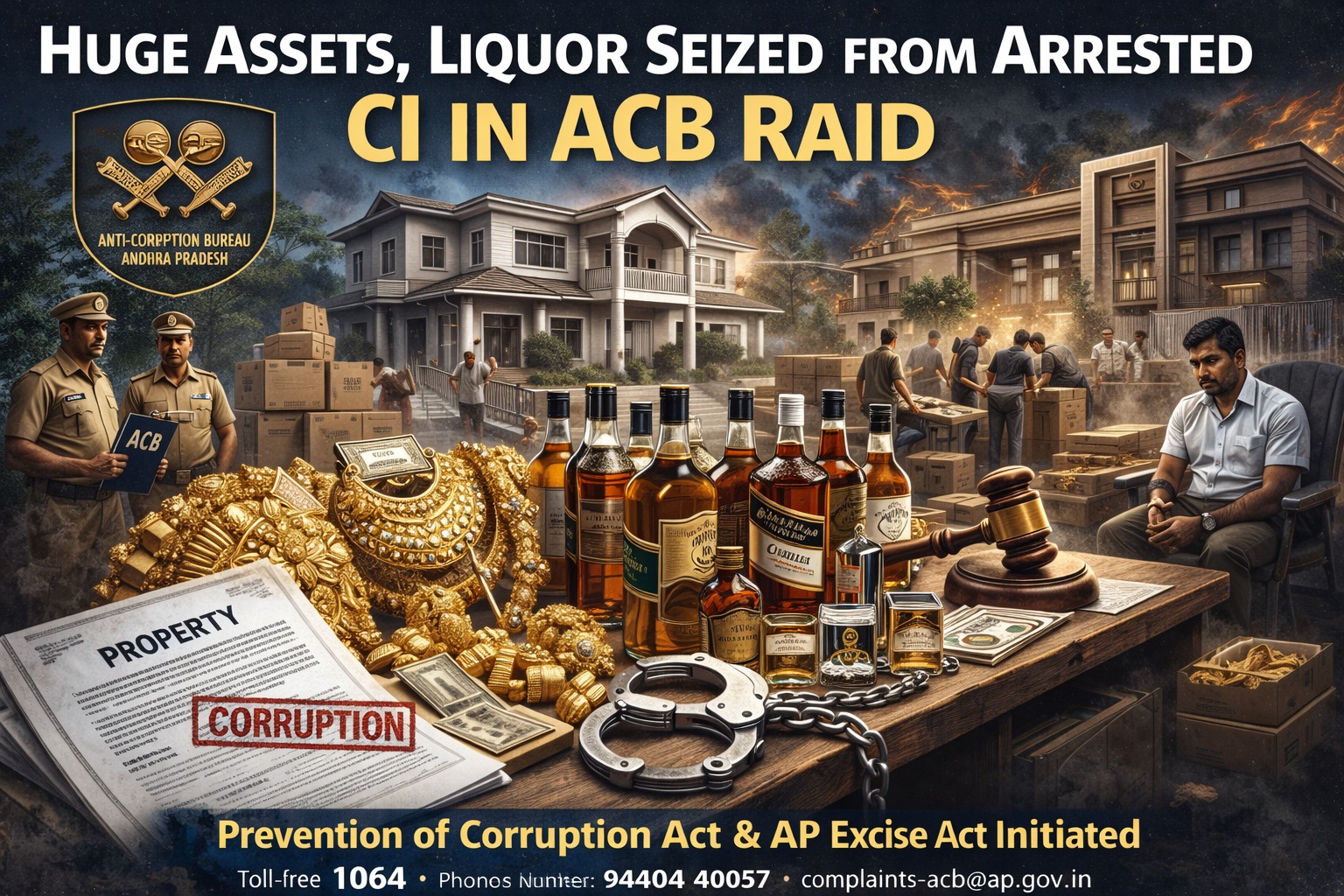 ACB officials conducting raid at Circle Inspector’s residence in Andhra Pradesh corruption case