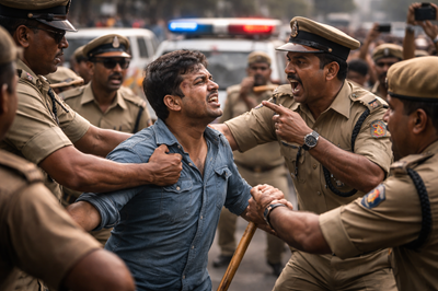 Indian police interacting with civilians highlighting public rights and law enforcement limits
