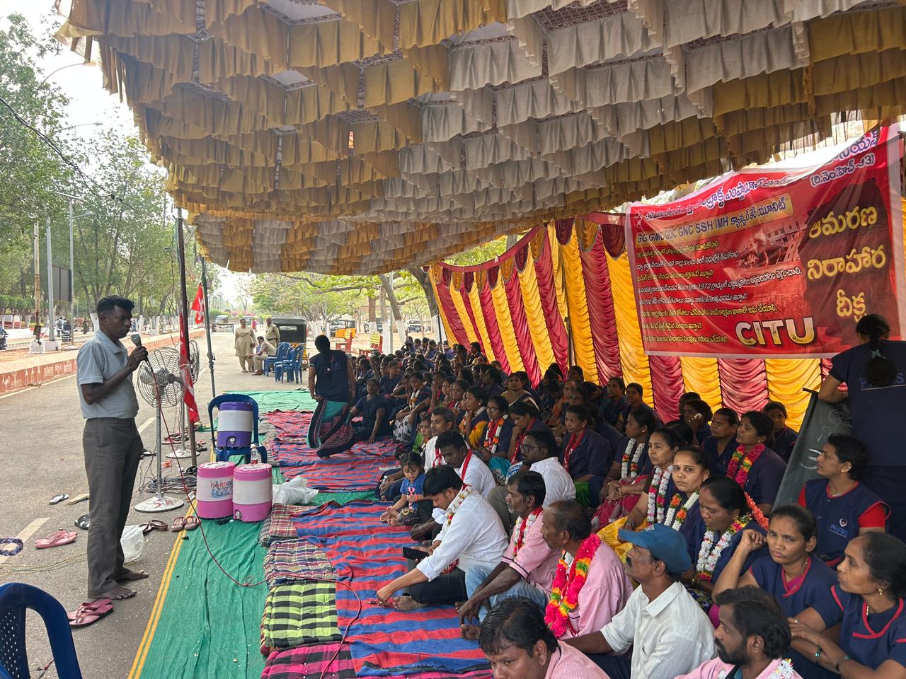 rims-kadapa-sanitation-workers-hunger-strike