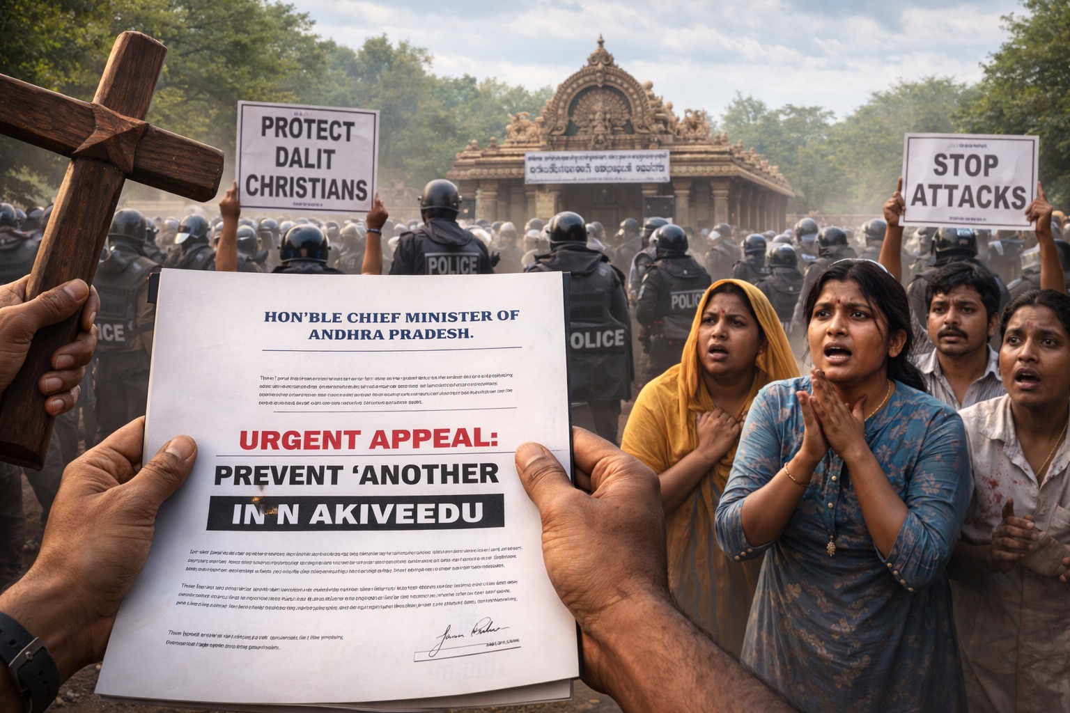Akiveedu tensions with police deployment and community unrest in Andhra Pradesh